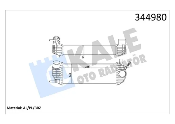 TURBO RADYATÖRÜ INTERCOOLER KANGOO 1.5 DCİ 2008 385X143X64 AL/PL/BRZ 8200382109 - Image 1