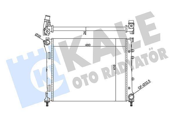 SU RADYATÖRÜ FIAT PANDA 1.3JTD 2012500-500C 1.3MTJ 1.4 165 2007 MT AC MEKANİK 480X416X24 51793589 51835026 51934450 52044997 - Image 1