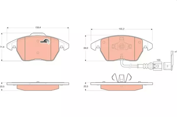 ÖN BALATA FİŞLİ CADDY 3 2004 GOLF 4 5 6 1997 JETTA PASSAT 2005 POLO 2009 OCTAVIA 2004 1K0698151 1K0698151E WVA23587 - Image 1