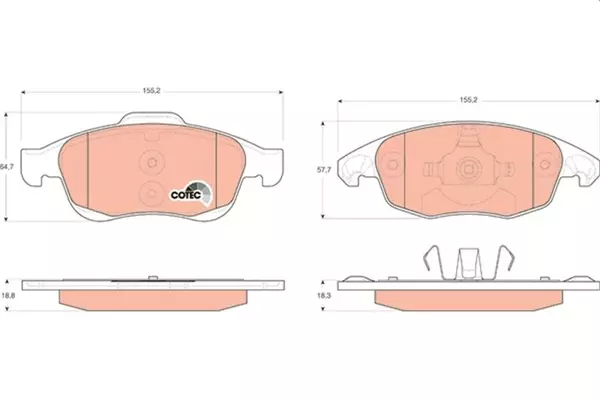 ÖN FREN BALATASI PEUGEOT PARTNER 2008-2011 P5008 2009-2017 CITROEN BERLINGO 2008 C4 PICASSO 2006-2015 DS4 2011-2018 D S5 2015-2018 283MM 1647862480 4254 C0 4254 13 4254 12 - Image 1