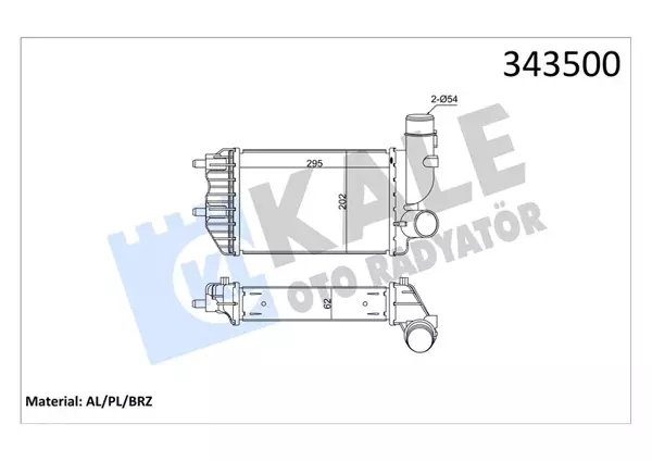 TURBO RADYATÖRÜ INTERCOOLER DUCATO-JUMPER-BOXER AL/PL/BRZ 295X202X62 1307012080 0384 E4 1340934080 - Image 1