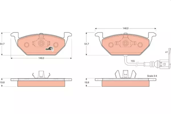ÖN BALATA FİŞLİ KÜÇÜK GOLF4-GOLF5-JETTA-BORA-POLO-A3-LEON 1997 1J0698151G 1K0698151F 6R0698151A - Image 1