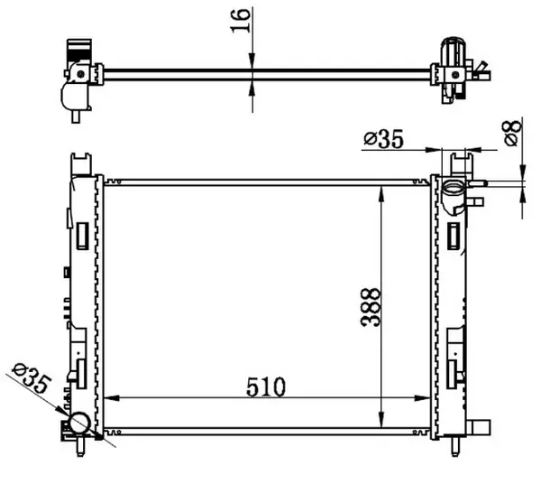 MOTOR SU RADYATORU CAPTUR 1 2012 CLIO 4 2012 DOKKER 2012 SYMBOL 3 2014 SANDERO 2 2012 0.9 TCE 1.2 TCE 1.5 DCI 1.6 506X414X18 MEKANİK 214107326R 214100055R - Image 1