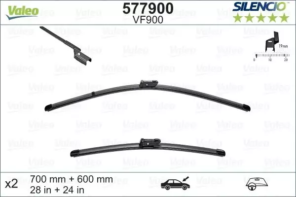 ÖN SİLECEK SILENCIO FLAT 70CM 60CM MUZ TİPİ ASTRA K 2015 -C4-COUPE B5 2004 P307 CC T5 2003-2005 95519040 95528637 95525445 6426SQ - Image 1