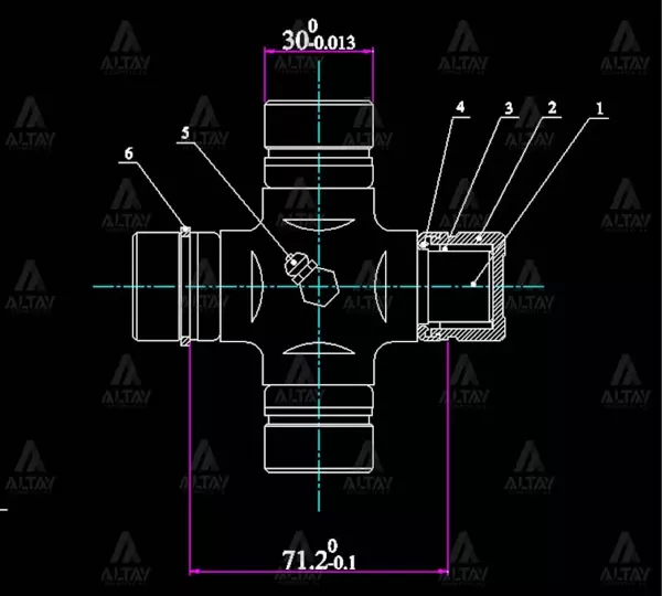 İSTAVROZ MAFSAL (ŞAFT) L-200 2006 4X2 / 4X4 (101MM 10 30MM İÇTEN SEGMAN) GUM 99 - Image 1