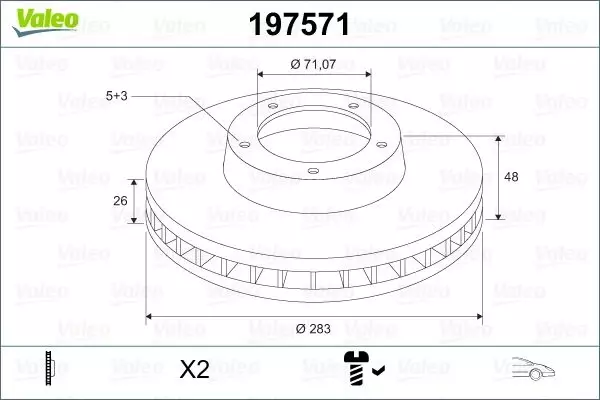 ÖN FREN AYNASI ASTRA L 2021 COMBO E 2018 BERLINGO 2018 C4 2013 PARTNER 2018 308 2-3 2013 RIFTER 2018 283X48X5DL HAVALI 1647883280 9805961480 1647867480 - Image 1