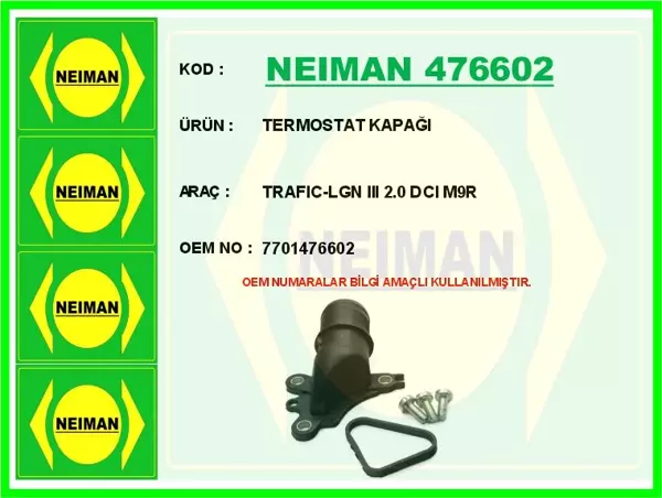 TERMOSTAT KAPAĞI TRAFIC-LOGAN 3 2.0 DCI M9R 7701476602 - Image 1