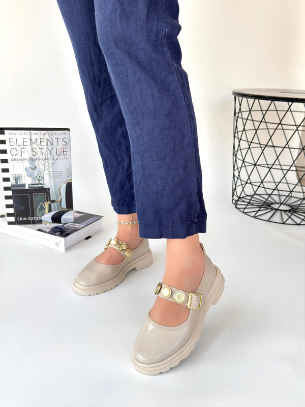 Okira Bej Rugan Oxford Ayakkabı - Image 1