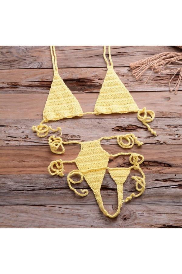 Major Butik Major Tığ Örme String Tanga Bikini Çamaşır Takım - Image 1