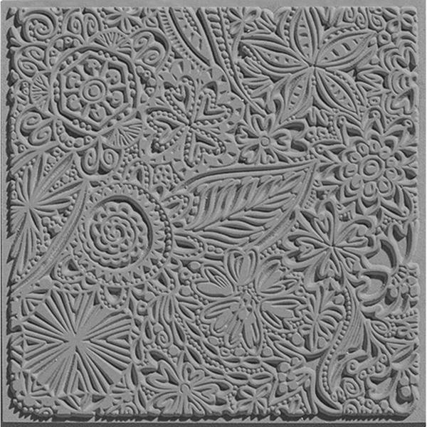 Supertrend Texture Plate Silikon Polimer Kil Desen ve Doku Kalıbı 9x9 cm. FLOWERS - Image 1