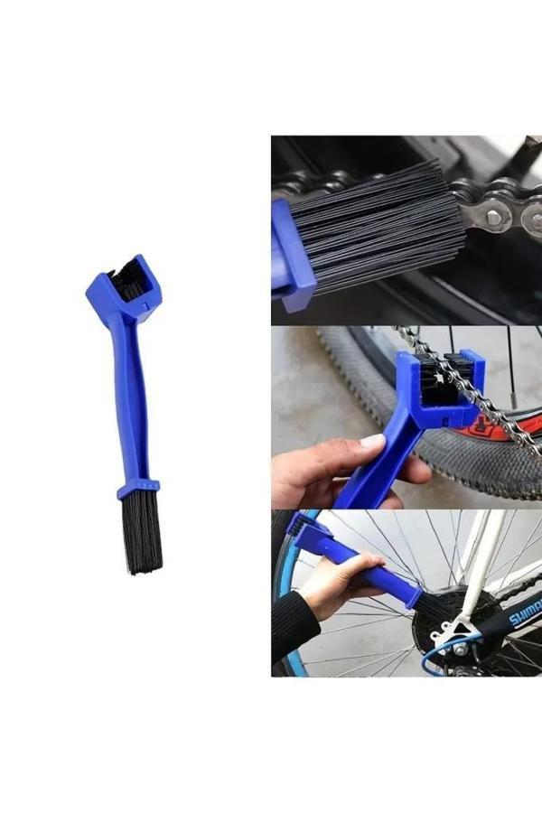 3 Taraflı Bisiklet Zincir Temizleme Fırça Motosiklet Testere Zinciri Bakım Yağlama Fırçası Temizlik - Image 1