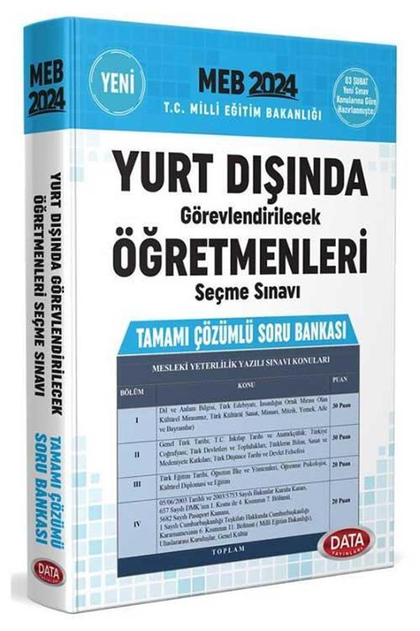 Data Yayınları 2024 MEB Yurt Dışında Görevlendirilecek Öğretmenleri Seçme Sınavı Soru Bankası Çözümlü - Data Yayınları - Image 1