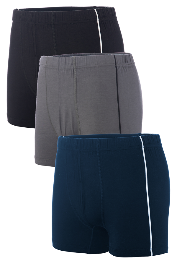 3 lü Erkek Bambu Likralı Esnek Boxer Seti 413 - Image 1