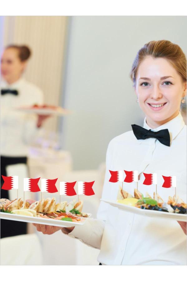 Bayrak Kürdan Bahreyn'E Özel Bayrak, Resmi Davet, Organizasyon, Kanepe, Pasta, Tatlı Sunumları İçin  - Image 1