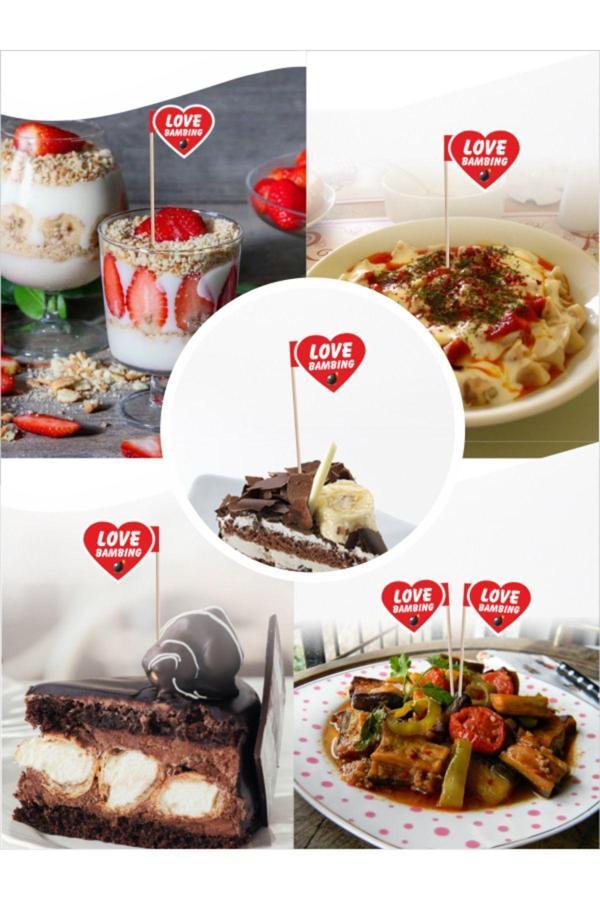 Bayrak Kürdan 15 Cm, 50 Adet - Love Bambing  - Image 1