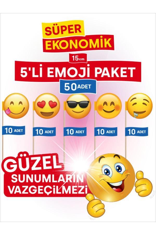 Bayrak Kürdan 15 Cm, 50 Adet - Süper Ekonomik 5'Li Emoji Ürünleri - Image 1