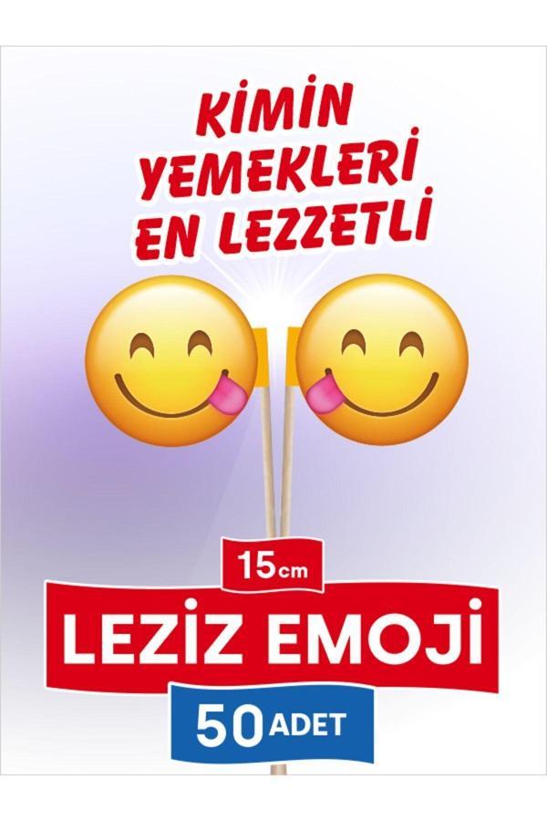 Bayrak Kürdan 15 Cm, 50 Adet - En Lezzetli Yemeklere Özel Emoji Yuvarlak Model Ürünleri - Image 1