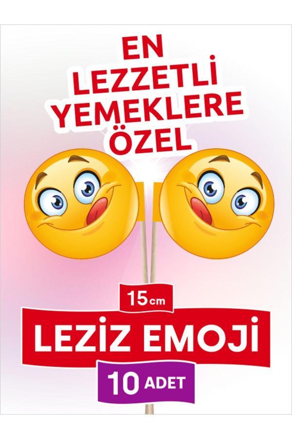 Bayrak Kürdan 15 Cm, 10 Adet - En Lezzetli Yemeklere Özel Emojili  - Image 1