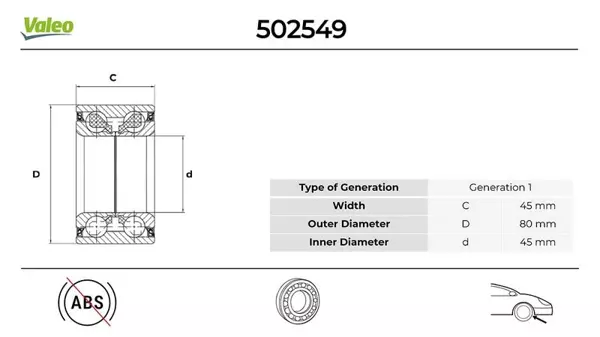 ON TEKERLEK RULMANI KIT VW CALIFORNIA 2.5 1998.20052003.04 701501287D 7D0498625 - Image 1