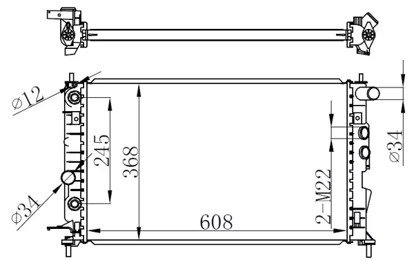 RADYATÖR VECTRA B AC KLİMASIZ MEK OTOM BRAZİNG 608X358X26 1300159 1300160 1300180 1300185 - Image 1