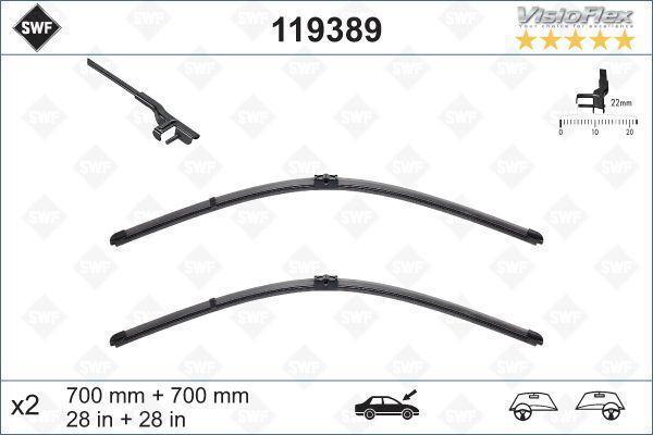 SILECEK SUPURGESI TAKIMI 700MM / 700MM MERCEDES W220 W221 . CITROEN C6 . PEUGEOT 407 SWF A2218201300 6426SY - Image 1