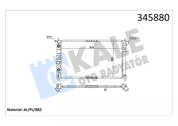 RADYATÖR CHEVROLET-DAEWOO NUBIRA 2000 AC /- OTOM. 655X378X16 AL/PL/BRZ 96273594 - Image 1