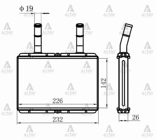 RADYATÖR KALORİFER H-100 KAMYONET 2005-2018 / BONGO 2004 BRAZING 97318 4F000 - Image 1