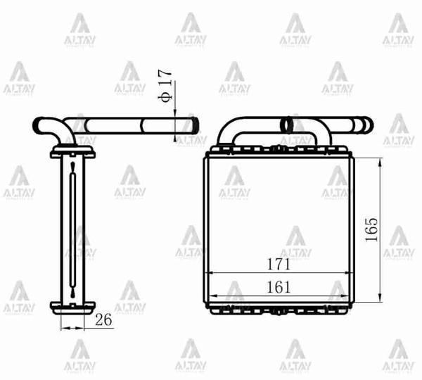 RADYATÖR KALORİFER H-100 MİNİBÜS 1994-2005 KLİMALI ÖN BRAZING 97211 43030 - Image 1