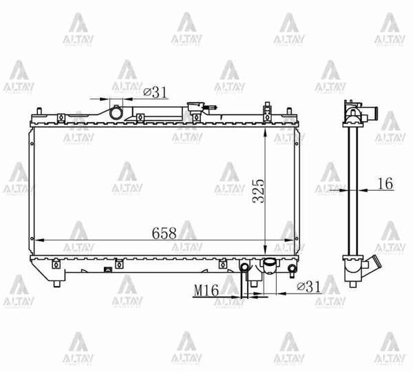 RADYATÖR SU AVENSIS 1998-2000 M-T BRAZING 16400 03180 - Image 1
