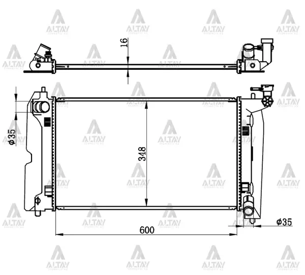 RADYATÖR SU COROLLA 2002-2007 / AVENSIS 2003-2008 3ZZ M-T BRAZING VİDALI TİP 16400 0D200 - Image 1