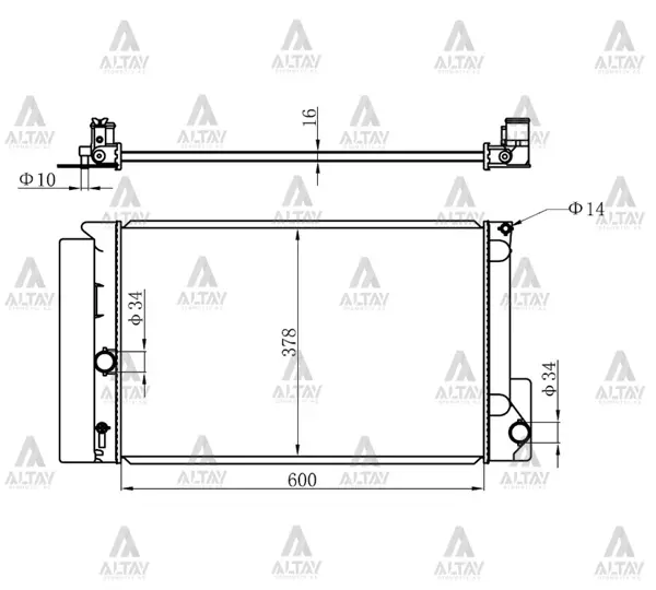 RADYATÖR SU COROLLA 2006-2013 / AURIS 2007-2018 BENZINLI M-T / AT BRAZING 16400 22160 - Image 1