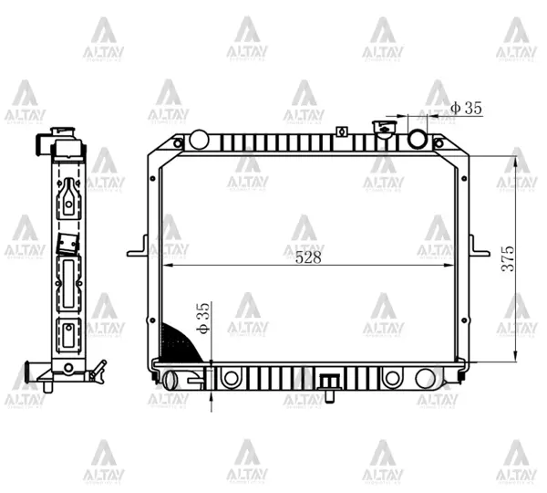 RADYATÖR SU PREGIO 1997-2005 26MM M-T BRAZING 0K72A 15 200D - Image 1