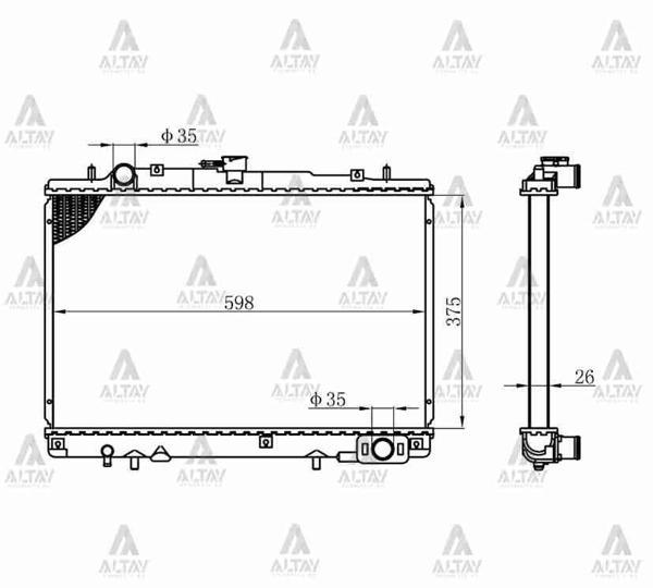RADYATÖR SU L-200 1999-2005 4X2 26MM M-T BRAZING MR127853 - Image 1