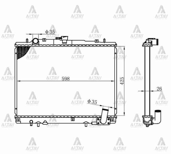 RADYATÖR SU L-200 1999-2005 4X4 26MM M-T BRAZING MR281023 - Image 1