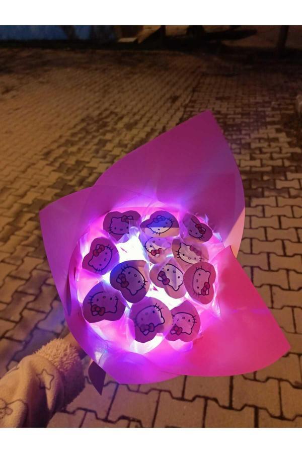 Redblue Ledli Hello City Buketi - Image 1