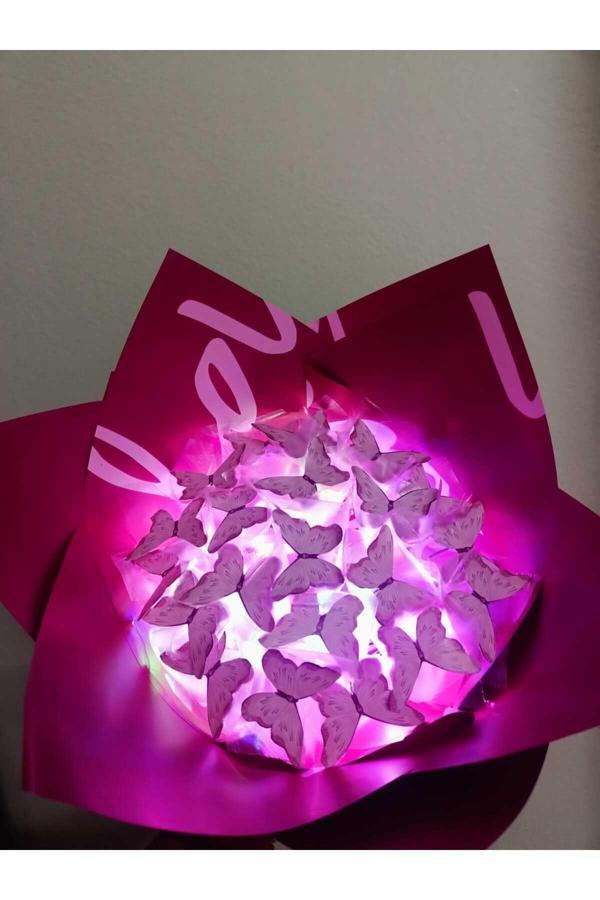 Redblue Ledli Kelebek Buketi - Image 1