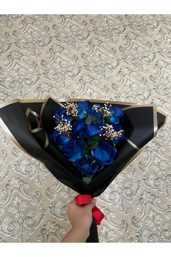 Kayzen 10 Lu Mavi Gül Buketi - Image 1