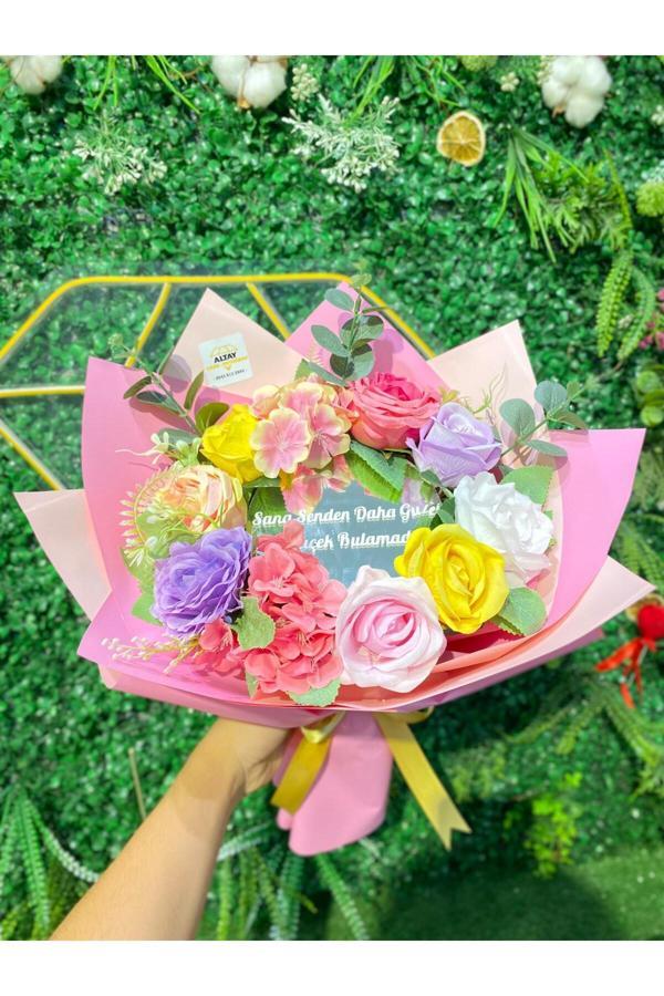 Çiçek Aynalı Buketi Karışık Renk - Image 1