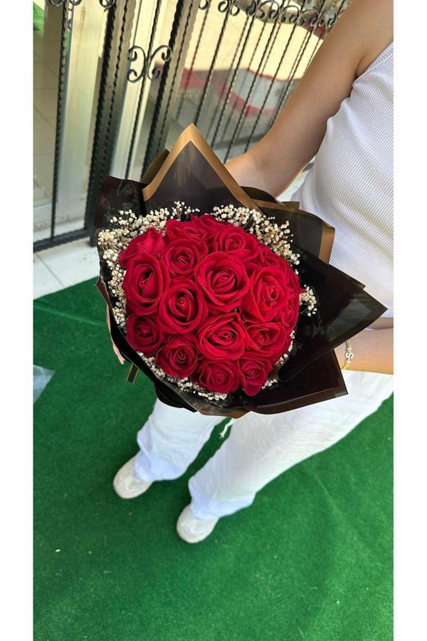 El Yapımı Premium İsteme Buketi Kadife Gül - Image 1