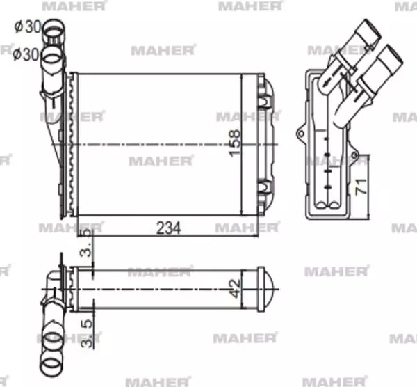 RADYATÖR KALORİFER BERLINGO 1996-2008 / PARTNER 1996-2008 MEKANİK 644878 - Image 1