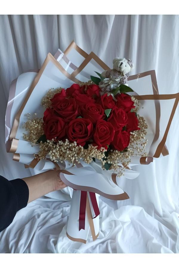 Destina Tasarım Sevgililer Günü Hediyesi/ Yapay Gül Buketi/ Sevgiliye Hediye - Image 1