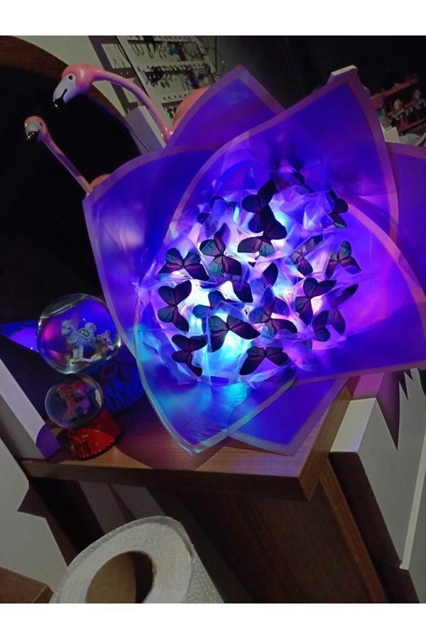 Redblue Mavi Mor Kelebek Buketi - Image 1