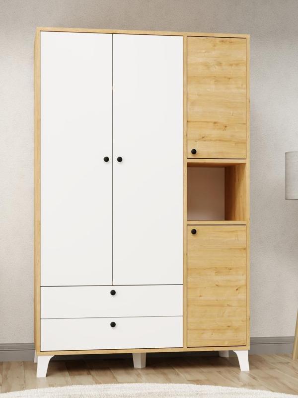 Kuzeylife 4 Kapaklı 6 Raflı Ekstra Derin Gardrop-52 cm Derinlik - Image 1