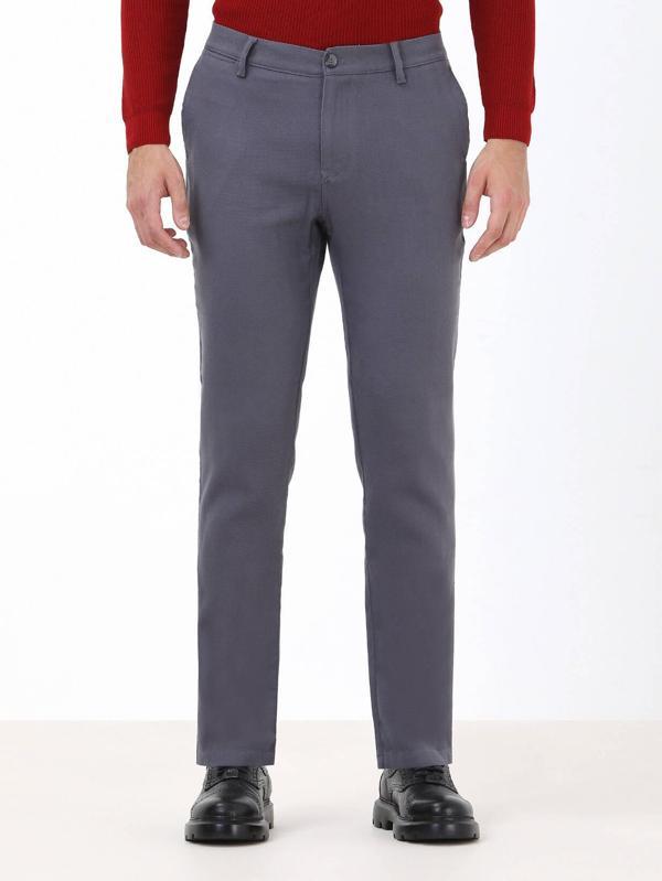 Antrasit Dokuma Slim Fit Casual Pamuk Karışımlı Pantolon - Image 1