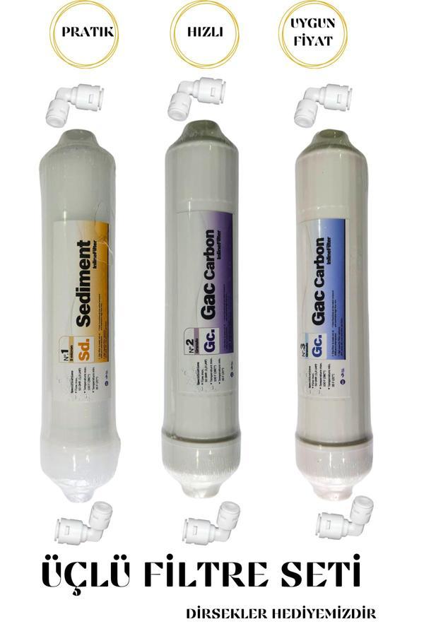 Sucoco Kapalı Kasa Su Arıtma Cihazları İle Uyumlu 3'Lü Su Arıtma Filtre Seti - Image 1