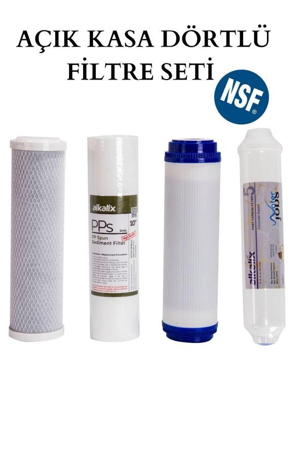 Water Jobs Açık Kasa Su Arıtma Cihazı Dörtlü Filtre Seti / Nsf Sertifikalı / Bağlantı Parçaları - Image 1