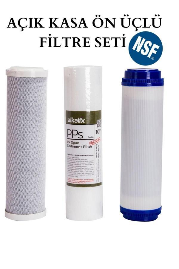 Water Jobs Açık Kasa Üçlü Filtre Seti Nsf Sertifikalı / Açma Anahtarı Hediyeli - Image 1