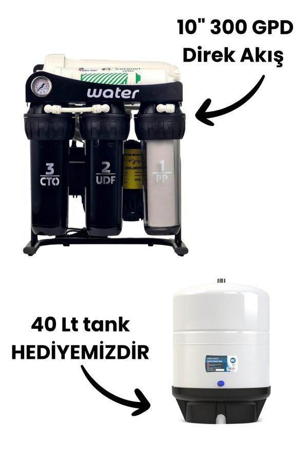 Water Jobs 10" 300 Gpd Direk Akış Su Arıtma Cihazı // 40 Lt Tank Hediyemizdir - Image 1