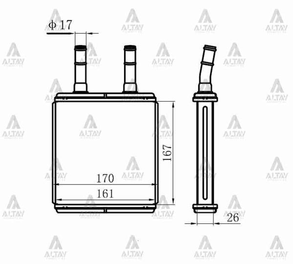 RADYATÖR KALORİFER ACCENT 1995-2000 / EXCEL 1990-1994 / ELANTRA 1996-2001 / GETZ 2003-2011 BRAZING 97221 22000 - Image 1