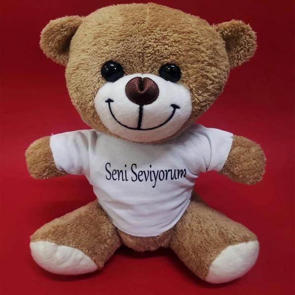 Kahverengi Seni Seviyorum Tişörtlü Ayı - Image 1